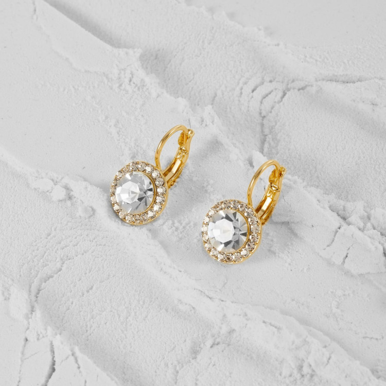 Серьги с цирконом в золоте Meduza Crystal