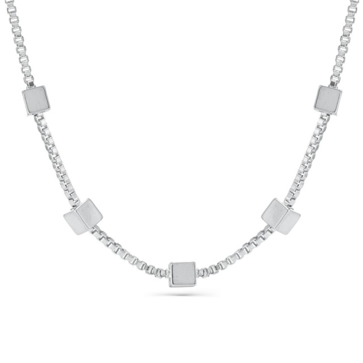 Подвеска Кубы в белом золоте Meduza Crystal