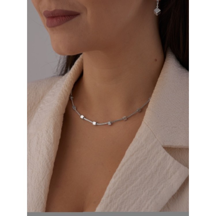 Подвеска Кубы в белом золоте Meduza Crystal