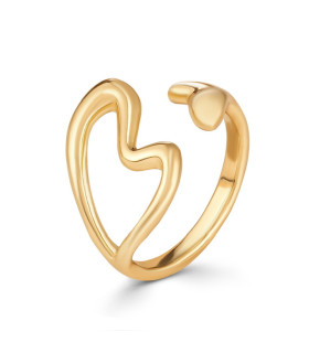 Кольцо безразмерное Love в золоте