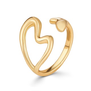 Кольцо безразмерное Love в золоте