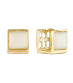 Серьги кубы кошачий глаз в золоте