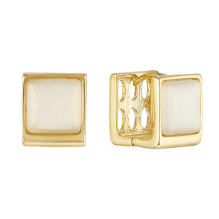 Серьги кубы кошачий глаз в золоте