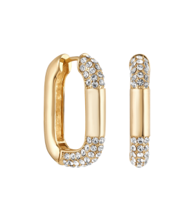 Серьги Скобы с цирконом в золоте