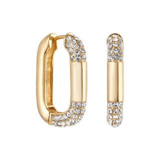 Серьги Скобы с цирконом в золоте