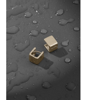 Серьги двухсторонние в кофейном цвете кубы