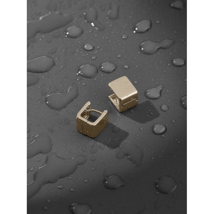 Серьги двухсторонние в кофейном цвете кубы Meduza Crystal