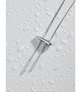 Подвеска Бегунок капля в белом золоте 