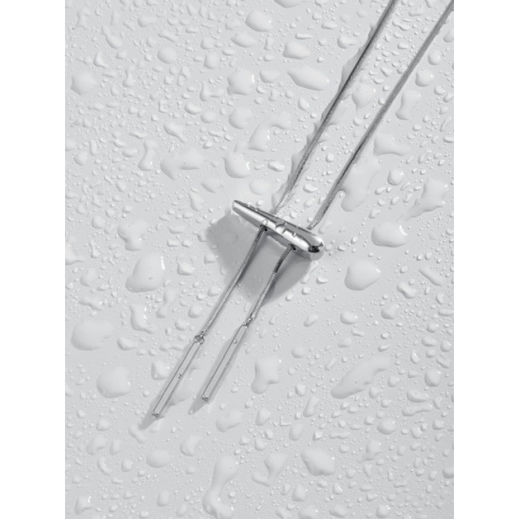 Подвеска Бегунок капля в белом золоте Meduza Crystal