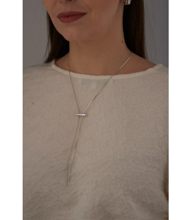 Подвеска Бегунок капля в белом золоте 