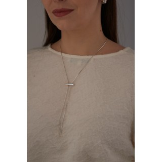 Подвеска Бегунок капля в белом золоте 