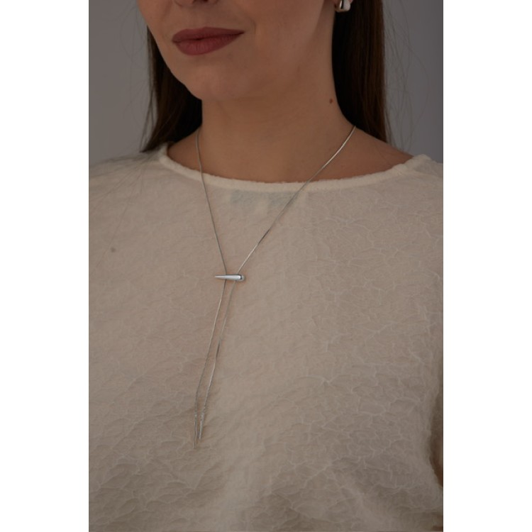 Подвеска Бегунок капля в белом золоте Meduza Crystal