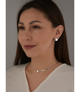 Подвеска куб серебристая