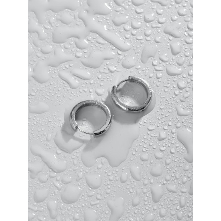 Серьги Кольца диаметр 1,6 см в серебре Meduza Crystal