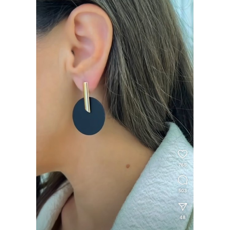 Серьги круги асимметрия в золоте Meduza Crystal