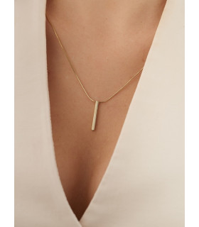 Подвеска на цепочке брусок в бронзе