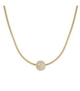 Подвеска Шар с россыпью цирконов в золоте 