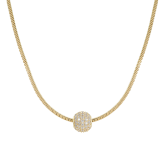Подвеска Шар с россыпью цирконов в золоте 