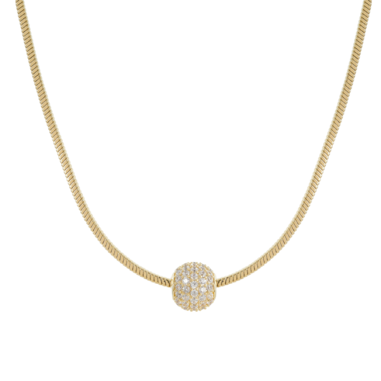 Подвеска Шар с россыпью цирконов в золоте Meduza Crystal