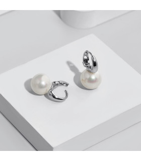 Серьги с жемчугом Майорка в белом золоте