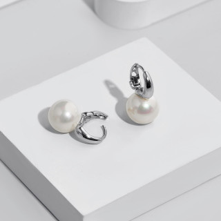 Серьги с жемчугом Майорка в белом золоте