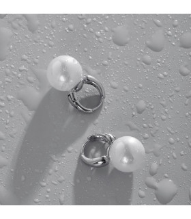 Серьги с жемчугом Майорка в белом золоте