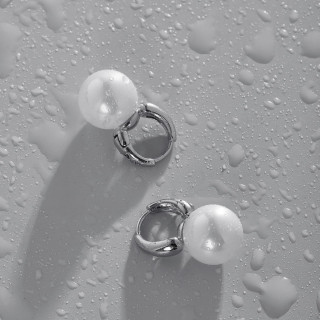 Серьги с жемчугом Майорка в белом золоте