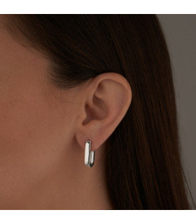 Серьги Скобы широкие в серебре