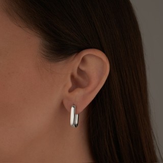 Серьги Скобы широкие в серебре