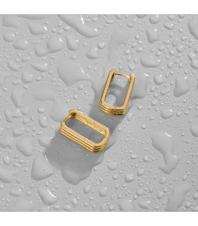 Серьги скобы тройные в золоте