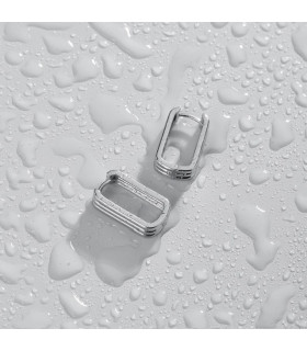 Серьги скобы тройные серебристые