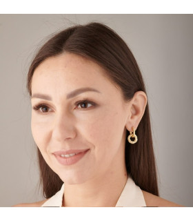 Серьги Мятые колечки в золоте