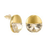 Серьги матовые в золоте с цирконом Meduza Crystal
