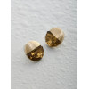 Серьги матовые в бронзе золотисто-коричневый циркон Meduza Crystal