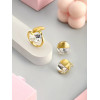 Серьги матовые в золоте с цирконом Meduza Crystal