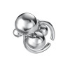 Кольцо шар безразмерное в  серебре Meduza Crystal