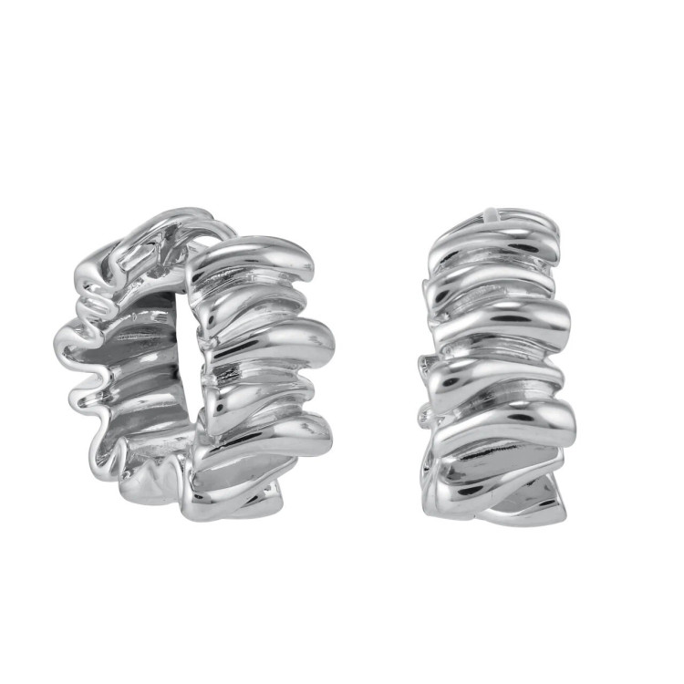 Серьги ребристые колечки  Meduza Crystal