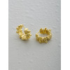 Серьги ребристые колечки в золоте Meduza Crystal
