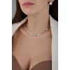 Колье серебристое с белым цирконом Meduza Crystal