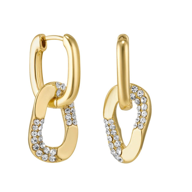 Серьги Омут с цирконом в золоте Meduza Crystal