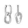 Серьги Омут с цирконом серебристые Meduza Crystal