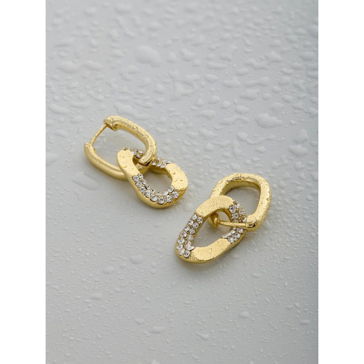 Серьги Омут с цирконом в золоте Meduza Crystal