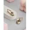 Серьги Омут  с цирконом в кофейном цвете Meduza Crystal