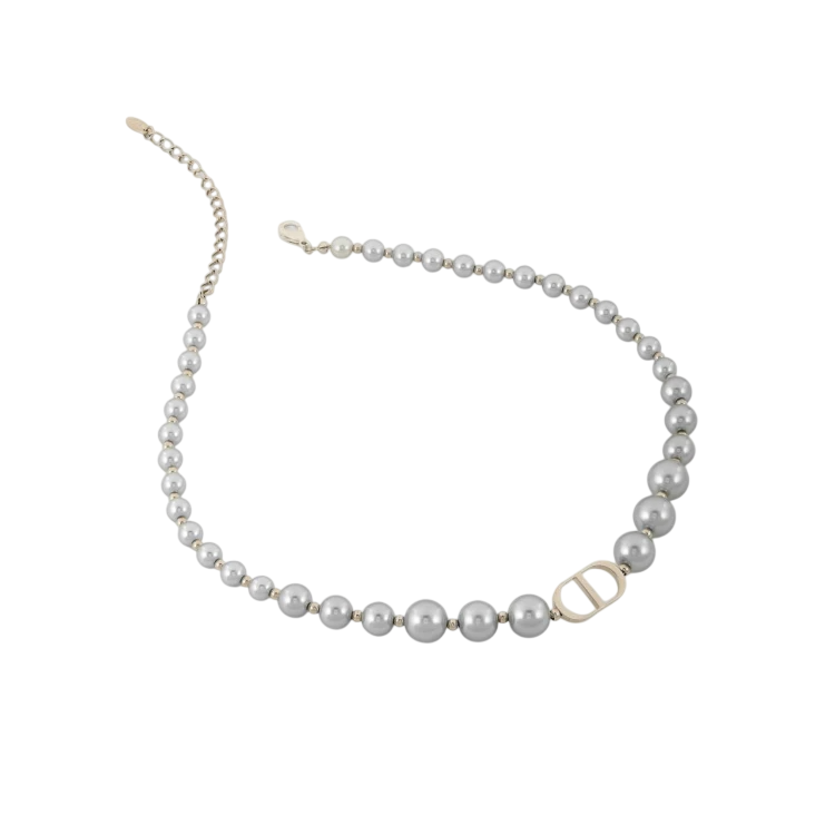 Колье Диор с жемчугом Майорка в бронзе Meduza Crystal