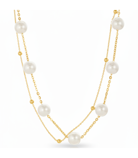 Браслет двойной с жемчугом Майорка в золоте