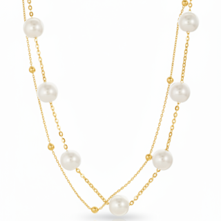 Браслет двойной с жемчугом Майорка в золоте