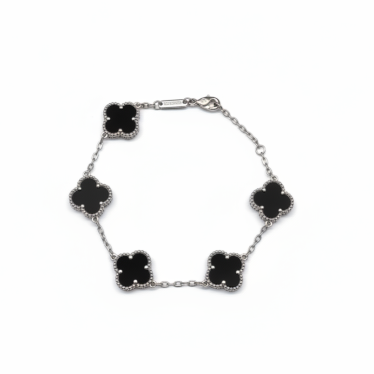 Браслет Ванклиф черная эмаль Meduza Crystal