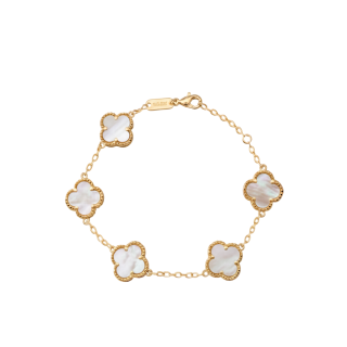 Браслет Ванклиф перламутр в золоте