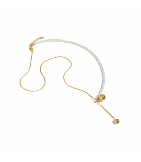 Подвеска бегунок жемчуг в золоте