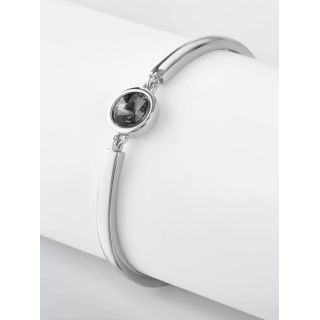 Браслет Атланта с черным камнем в серебре